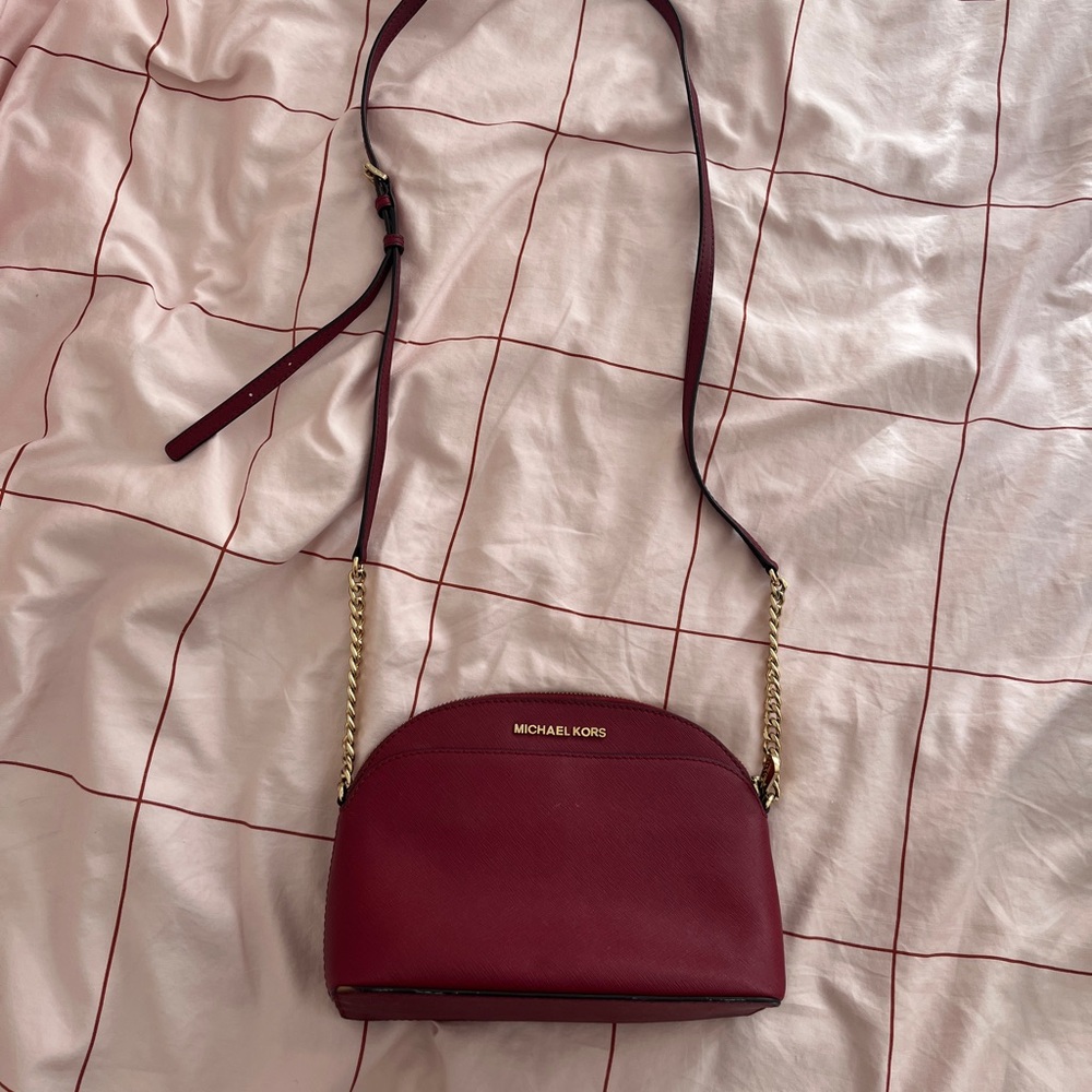 MICHAEL KORS Women's EMMY Medium Crossbody Cherry, Handbag, Bag
